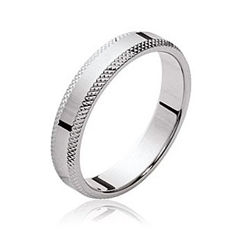 Bague alliance argent 925 bords travaillés