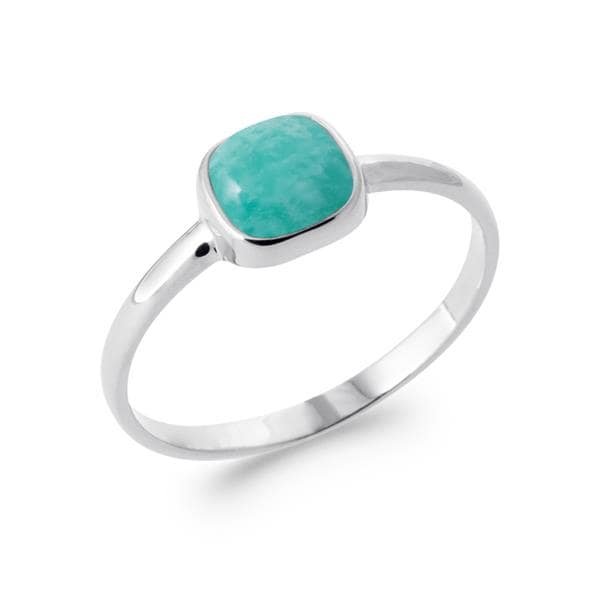bague amazonite carree argent
