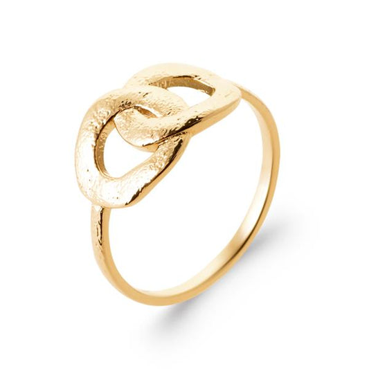 Bague minimaliste anneaux entrelacés plaqué or