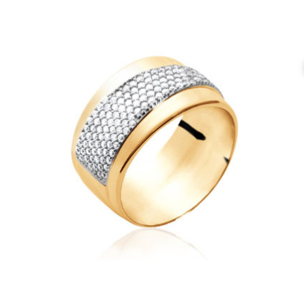Bague bicolore avec oxydes de zirconium sertis