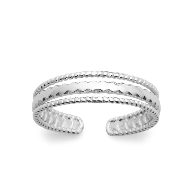 Bague argent 3 en 1 anneau relié