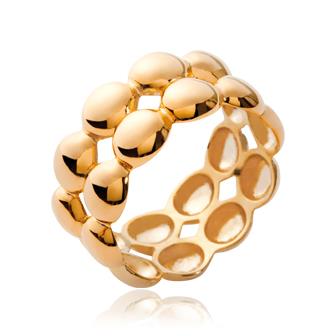 bague 2 rangs cercle femme en plaque or