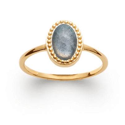 Bague surmontée d'une pierre labradorite