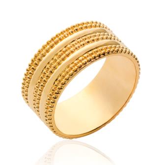 bague femme large plaqué or 18K