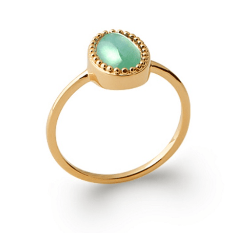 Bague surmontée d'une pierre aventurine
