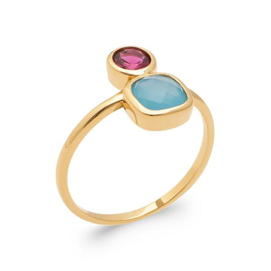 bague pierre rose et bleue
