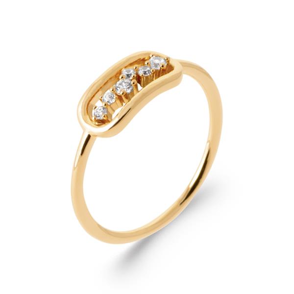 bague femme ligne zirconium plaqué or