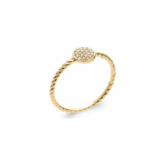 Bague fine femme torsadée et oxyde de zirconium