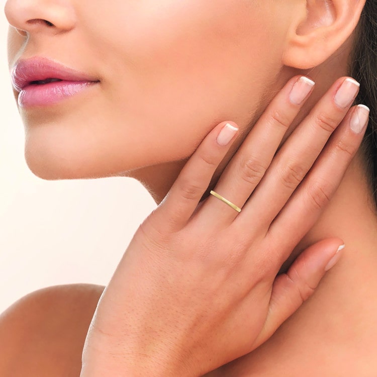 Bague jonc lisse plaqué or 750/000