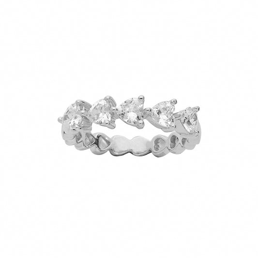 Bague ornée de 5 coeurs