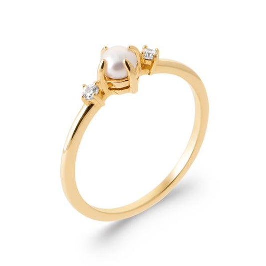 bague perle de culture plaqué or