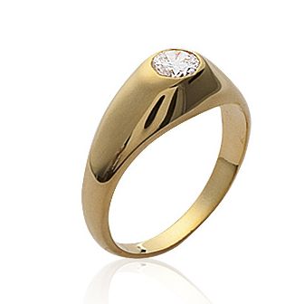Chevalière mixte sertie Oxyde zirconium