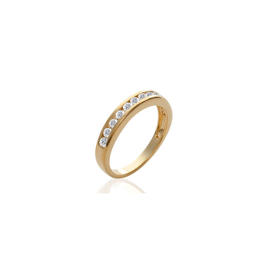 Bague demi-alliance en plaqué or 18 carats et OZ